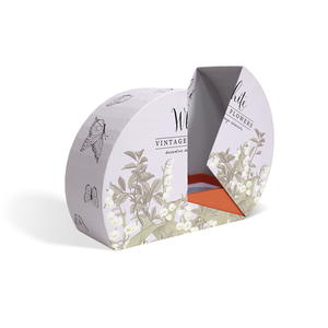 Caja de medio papel personalizada ecológica, cierre de cinta, diseño de ilustración Floral para velas de vacaciones, embalaje de regalo con esponja - Product Image 2