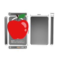 Batterie externe ultra-fine 5000 mAh Modèle WP038 avec charge sans fil 15W et charge rapide PD 20W, corps en alliage d'aluminium, design ultra-plat