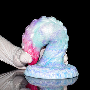 NNSX Dildo épais à écailles de serpent avec <span class=keywords><strong>ventouse</strong></span>, texture flexible de tentacules de pieuvre cyan, point G réaliste, plug anal, jouets sexuels pour femmes et gays - Product Image 4