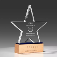 Nouveau Design Bois Cristal Gravé UV Mémoriaux Base Événement Commercial Personnel Récompenses Plaque Bouclier En Bois Prix Trophée Lettre