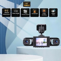 Caméra de tableau de bord 3 objectifs Full HD 1080P, vision nocturne, capteur G, enregistrement en boucle, installation facile, panoramique 360°, directement de l'usine