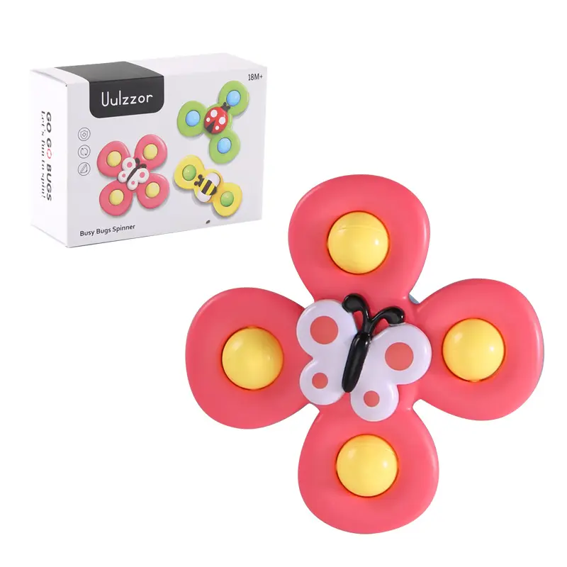 Kids Bugs Spinner Met Zuignap Interessante Baby Spinner Speelgoed Cadeau Voor Meisjes Jongens Fidget Spinner Met Klokken
