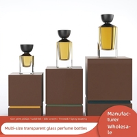 Flacon de parfum carré en verre 30ml-100ml avec pompe pulvérisatrice, fond épais transparent, format voyage, cosmétique, vente en gros, direct usine