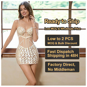 Pullu Sırtı Açık Kulüp Elbisesi Kadın Seksi Mini Elbise Boncuklu Abiye Avrupa Amerikan Tarzı Moda Parti Elbisesi Hazır Stokta Özel - Product Image 1