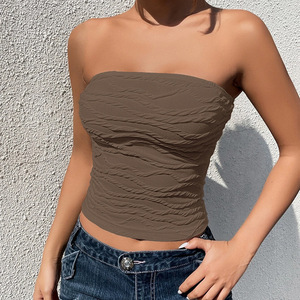 New Fashion <strong>Women's</strong> Tank <strong>Tops</strong> 70% Nylon 30% Spandex Solid Color Sexy Crop Bra Tube <strong>Top</strong> with Plain Strapless <strong>Bandeau</strong> <strong>Top</strong> - Product Image 2