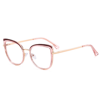 Partagas vente en gros de lunettes Oeil de chat TR90 à monture métallique anti lumière bleue lunettes optiques à monture pour femmes