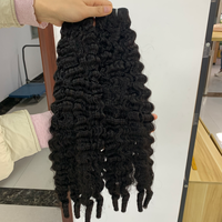 Extensions de cheveux indiens bouclés Remy bruts de 100 grammes, prêts à être expédiés, à pointes simples, longueur étirée 14 pouces, prix de gros