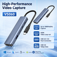 Hub de Captura de Video USB C 4 en 1, 1080P 60Hz HDMI Loopout MS2131, Estación de Carga Rápida PD de 100W para Switch, Live y PC