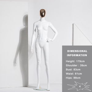 Kainice Customized Fashion Woman Full Body <strong>Dummy</strong> Glossy White <strong>Plastic</strong> Abstract Silver Chrome Head Mannequins <strong>Female</strong> - Product Image 6