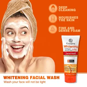 कार्बनिक त्वचा की देखभाल कोलेजन अमीनो एसिड सफाई Pores फोम विटामिन सी चेहरा धो चेहरे Cleanser 3 दिनों Whitening चेहरा धो