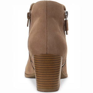 High Quality <strong>Women's</strong> Suede <strong>Ankle</strong> <strong>Boots</strong> Chunky Block <strong>Low</strong> <strong>Heel</strong> Vintage Tie Knot Booties Shoes <strong>With</strong> Side Zipper - Product Image 3