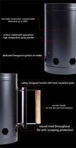 Herramientas de barril de encendido de carbón de fuego rápido para exteriores Arrancador de chimenea de barbacoa con gatillo de liberación rápida - Product Image 5