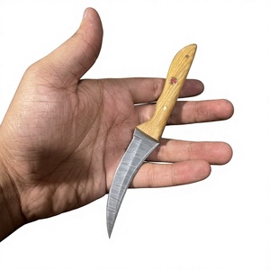 Couteau de chasse et de survie à lame fixe mini, en acier Damas artisanal, pointe tombante, manche en bois, qualité industrielle, pour revendeurs OEM 58/60 - Product Image 3