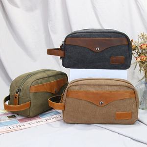 Design Vintage chiusura a cerniera organizzatore di viaggi di cotone tela borsa cosmetica per gli uomini per uso <span class=keywords><strong>aereo</strong></span> all'aperto - Product Image 4