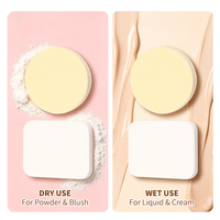 LMLTOP Cloud Touch Soft Makeup Powder Puff Card Package 3PCS Round Square Shape Beauty Applicator for Professional Face Make-up