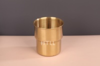 Tasse de camping empilable en acier inoxydable doré, tasse à bière et café en métal 304 réutilisable et portable pour le voyage, vente en gros