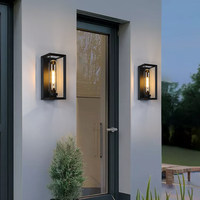 Applique Murale LED Extérieure Simple et Moderne en Fer et Verre, Étanche, Lumière Blanc Chaud, Garantie 5 Ans pour Villa, Entrée, Couloir