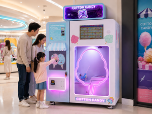เครื่องทำสายไหม Lechuang แบบหยอดเหรียญ ใช้ไฟ 110/220V เหมาะสำหรับธุรกิจขายสินค้าอัตโนมัติ - Product Image 3