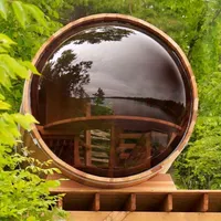 Amazon Bestseller Red Cedar Barrel Sauna raum Panorama Glas Outdoor Barrel Sauna raum für 6 Personen