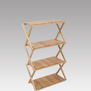 Folding wooden shelf camping storage shelf for garden,hiking,indoor and outdoor use