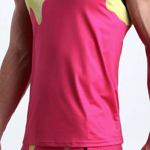 Débardeur en polyester/coton de haute qualité, logo personnalisé, uni, sans manches, tissu doux, musculation, fitness - Product Image 4