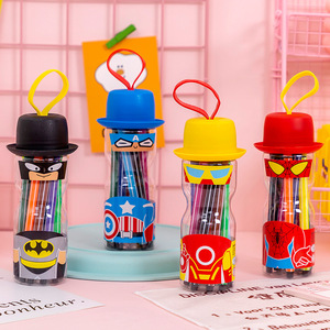 Juego de bolígrafos de acuarela de 12 colores para niños, marcador de dibujo lavable, bolígrafo de pintura, cubo, regalo de papelería para estudiantes de jardín de infantes - Product Image 2