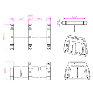 Machine automatique de porte d'entrée et de sortie de carte de tourniquet intérieur pour l'utilisation de <span class=keywords><strong>parc</strong></span> d'attractions de <span class=keywords><strong>parc</strong></span> de trampoline d'aéroport - Product Image 2