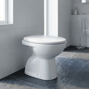 WC en céramique blanche à chasse d'eau dissimulée, style européen, avec siphon en S, pour projets de gros. - Product Image 1