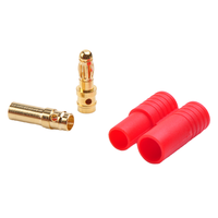 Connecteurs plaqués or Amass 3.5mm de haute qualité Fiche banane 3.5mm mâle à femelle avec gaine de boîtier rouge pour batterie Lipo