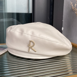 Boina Coreana con Letra R de Fufan, <span class=keywords><strong>Gorro</strong></span> de <span class=keywords><strong>Pintor</strong></span> para Niños, Estilo Vintage, para Otoño/Invierno, que Combina con Todo, <span class=keywords><strong>Gorro</strong></span> de Copa Pequeña - Product Image 3