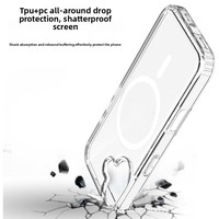 Coque de téléphone transparente magnétique pour 17 Pro Plus, cadre en TPU détachable et remplaçable, protection intégrale antichoc