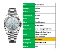 Montre-bracelet classique de luxe personnalisée, vente en gros, mouvement Miyota 8215, montres de luxe, design de marque, qualité supérieure