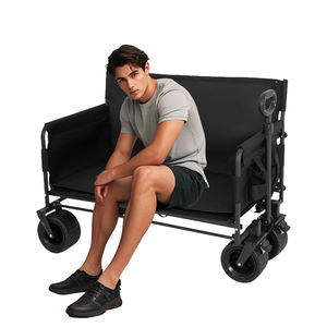 थोक 3-इन-1 आउटडोर स्टेनलेस स्टील मल्टीफंक्शनल ट्रॉली सोफा फोल्डेबल कैंपिंग वैगन चेयर ओम समर्थन के लिए - Product Image 6