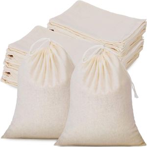 Promotional Custom Logo Printed Cotton <b>Pouch</b> for Gifts Packing <b>Drawstring</b> Cotton Dust Bag Muslin <b>Pouch</b> Bags - Product Image 1
