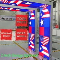 Stand d'exposition modulaire en aluminium 10x20 avec éclairage LED rétroéclairé en tissu SEG pour salon professionnel