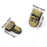 Alliage de Zinc Push Press Lock Tongue Lock Sac Fermoir Boucle pour Cuir Artisanat Sac Pièces Accessoires Sac Serrure