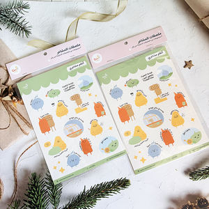 Toptan su geçirmez özel kişiselleştirilmiş karikatür Logo baskı OPP torba paketi ile vinil öpücük kesim etiket levha - Product Image 1