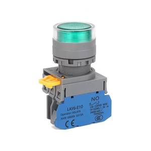 Interruptor de Botón HLGK con Luz LAY6F-10D, Tipo Pulsador Metálico, LED, Autobloqueante, con Cubierta Protectora de 22mm, LAY6F-10D, Plástico PU - Product Image 3