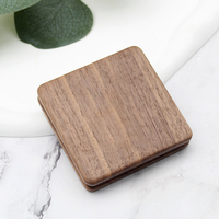 Cermin Kayu Minimalis Kompak Portabel Mini Lipat Saku dengan Logo Terukir Kustom Hadiah Harian
