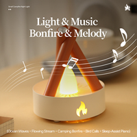 Veilleuse créative effet feu de camp avec fonction bruit blanc, style boule de feu réaliste, cadeau amusant pour adolescents, décoration esthétique pour chambre et bureau