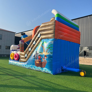 Cá mập Cướp Biển thương mại bơm hơi lâu đài bouncy nhà bị trả lại nước bơm hơi TRƯỢT KÉP - Product Image 5