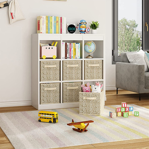 Wholesale <strong>6</strong> Pack Modern 11 Inch Collapsible Fabric Closet <strong>Cubes</strong> Boxes Bins Foldable Canvas &amp; PC Organization 10kg Load <strong>Storage</strong> - Product Image 3