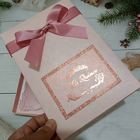 Boîte de Princesse Luxueuse en Acrylique Doré Effet Miroir avec Nœud pour Invitation Quinceañera, Invitations DIY pour Anniversaire de Mariage, Cadeau pour les Invités