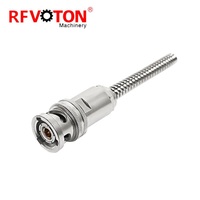 Connecteur triaxial mâle à broches libres (en ligne) à souder PL75-47BR CONN TRB PLUG STR avec ressort pour câble TRX142