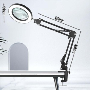 Led Long Arm Magnifying Glass Desk Lamp 37cm X 37cm X 16cm With <b>Switch</b> Control For Reading And Learning - Product Image 1