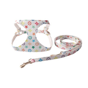 OEM Custom Solid Polyester Fashion Luxury Adjustable Pet Leashes <b>Harnesses</b> Set No Pull High Quality Wholesale for Dogs - Product Image 4