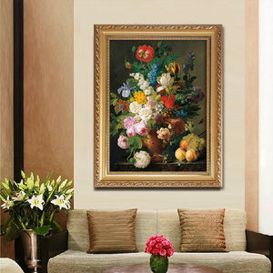 Oeuvre florale classique faite à la main de haute qualité peintures de <span class=keywords><strong>reproduction</strong></span> de maître ancien avec des <span class=keywords><strong>fleurs</strong></span> - Product Image 1
