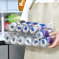 Boîte de rangement transparente en plastique pour réfrigérateur, organisateur de canettes de soda pour réfrigérateur, vente chaude