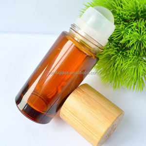 Logo Tùy Chỉnh Kết Cấu Hổ Phách Thủy Tinh Khử Mùi Đóng Gói Cuộn Trên Chai 50Ml Với Vỏ Tre - Product Image 5