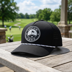 Custom Logo 6 Panel Golf <b>Hat</b> for Outdoor Sports Golf Club Cap With Laser Cut Hole Perforated Baseball Cap <b>Waterproof</b> Cap - Product Image 1
